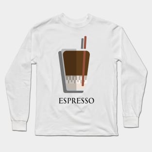 Iced Cold Espresso coffee front view flat design style Long Sleeve T-Shirt